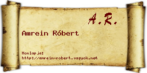 Amrein Róbert névjegykártya